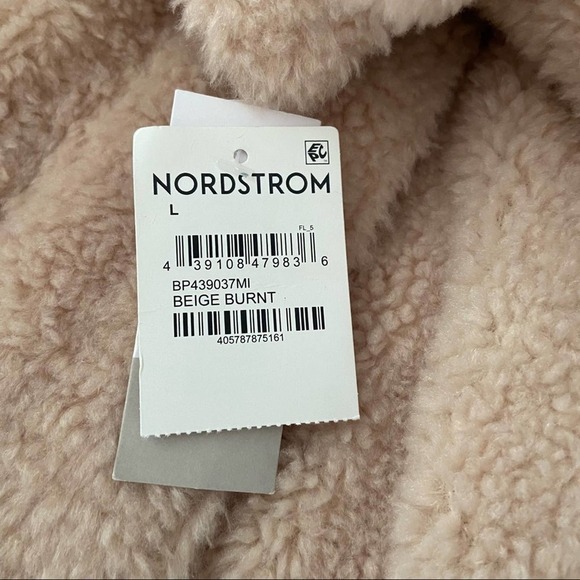 BP Faux Shearling Bomber Jacket In Beige Burnt NWT - Picture 12 of 12